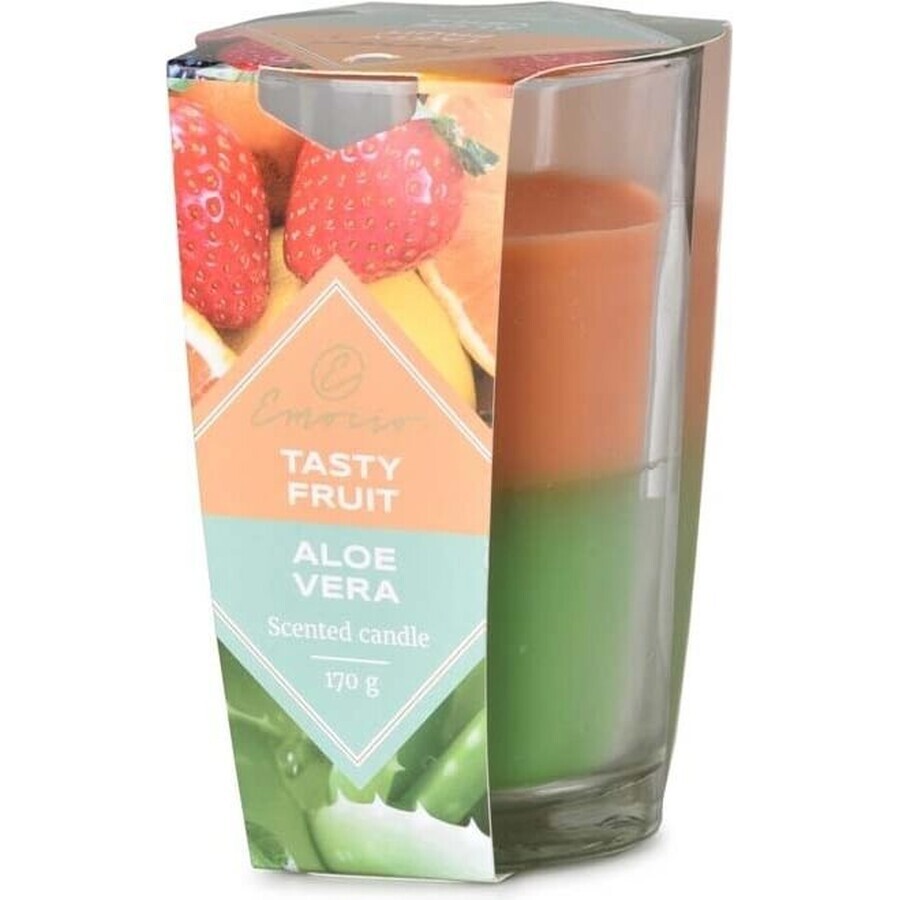 Boutique Emocio Bouteille en verre 76×118 mm Bougie parfumée avec deux tons de fruits aromatiques et Aloe Vera 1×1 pc, bougie parfumée Emocio Bouteille en verre 76×118 mm Bougie parfumée avec deux tons de fruits aromatiques et Aloe Vera 1×1 pc, bougie parfumée