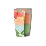 Emocio Bouteille en verre 76×118 mm Bougie parfumée avec deux tons de fruits aromatiques et Aloe Vera 1×1 pc, bougie parfumée