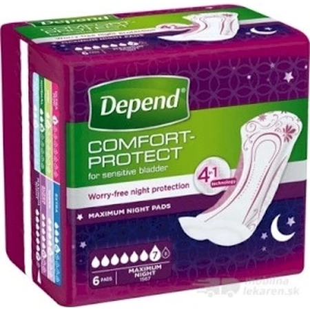 DEPEND MAXIMUM Inkontinenzeinlagen für Frauen, 12,5x34 cm, Absorption 953 ml, 1x6 Stück