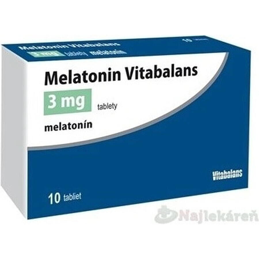 Melatonin Vitabalans Melatonin 3 mg tablets 1×10 tbl, for the treatment of zonular disease