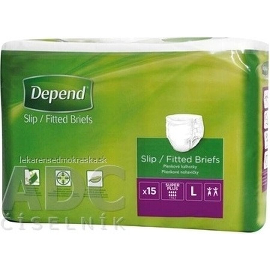 DEPEND Briefs SUPER PLUS L 1×15 Stück, atmungsaktive Windeln