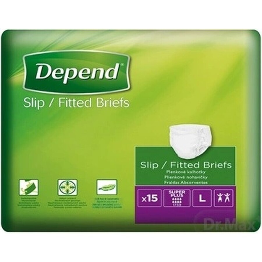 DEPEND Briefs SUPER PLUS L 1×15 Stück, atmungsaktive Windeln