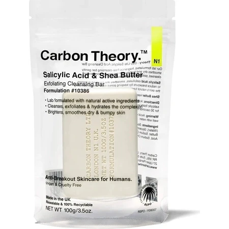 Carbon Theory, Exfoliating Peeling-Reinigungsstück mit Salicylsäure, Seife 100 g, feste Seife