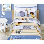 Kinderbettwäsche BEÁTA 90/036 safari blau 100x135,45x60 Kinderbettwäsche BEÁTA 90/036 safari blau 100x135,45x60
