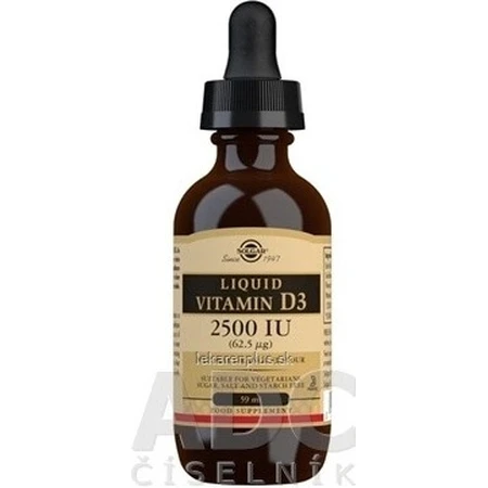 Solgar Vitamina D3 2500 UI líquida con sabor natural a naranja 59 ml 1×59 ml 1×59 ml, complemento alimenticio