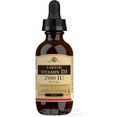 Solgar Vitamina D3 2500 UI líquida con sabor natural a naranja 59 ml 1×59 ml 1×59 ml, complemento alimenticio