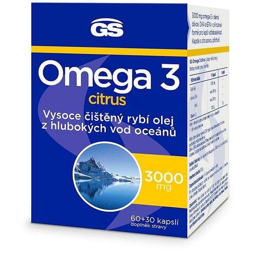 GS Omega 3 citrus, 60+30 capsules 1×90 cps, dietary supplement