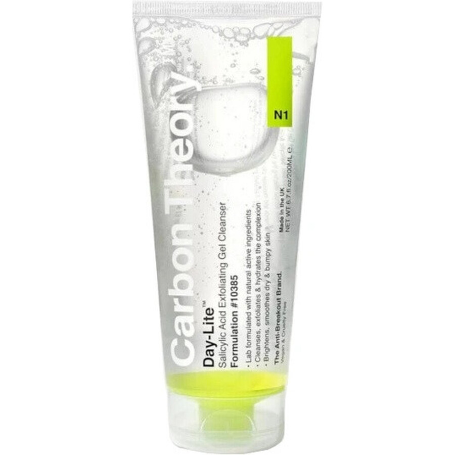 Carbon Theory, gel limpiador exfoliante con ácido salicílico 200 ml, gel limpiador
