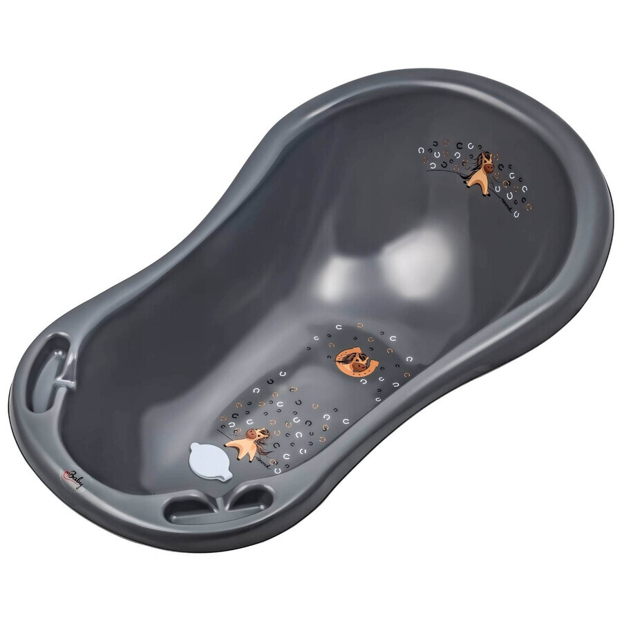 MALTEX Konik Minimal Konik bath tub with stopper 84 cm - gray steel 1×1 pc, bath tub