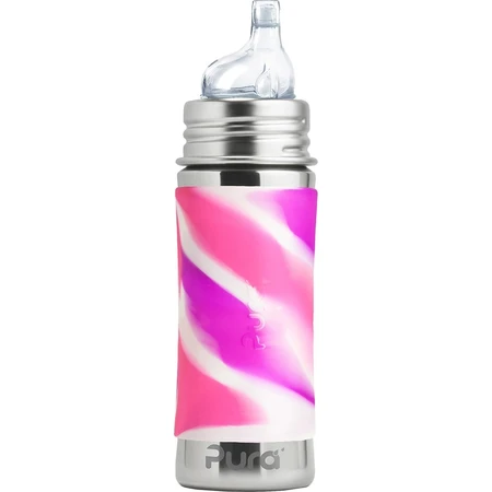 Bouteille en acier inoxydable pur avec bec 325ml 1×1 pc, bouteille en acier inoxydable 325 ml