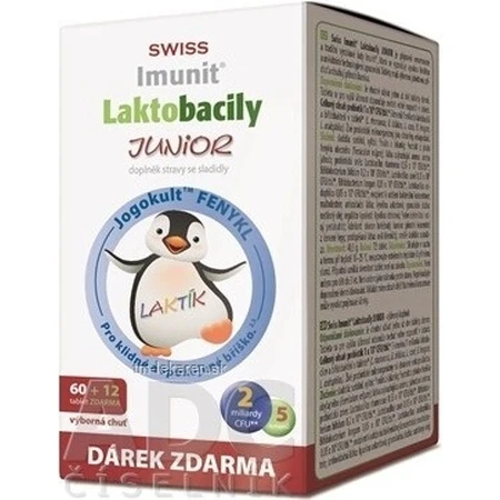 SWISS Lactobacilli JUNIOR Immunit + Vitamin D3 60+12 tbl.+ Geschenk 1×72 tbl, Vitamine