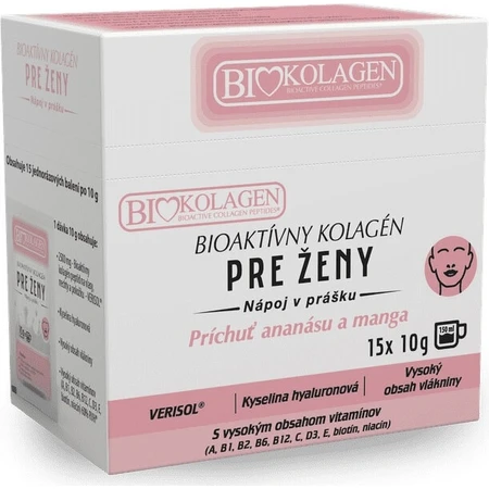 ASP BIOKOLAGEN Bioactief Collageen voor Vrouwen 15×10 g, drank in poedervorm, sachet (150 g)