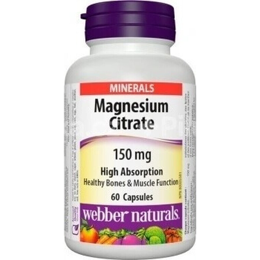 WEBBER NATURALS Magneziu 150 mg 1×60 tbl, supliment alimentar