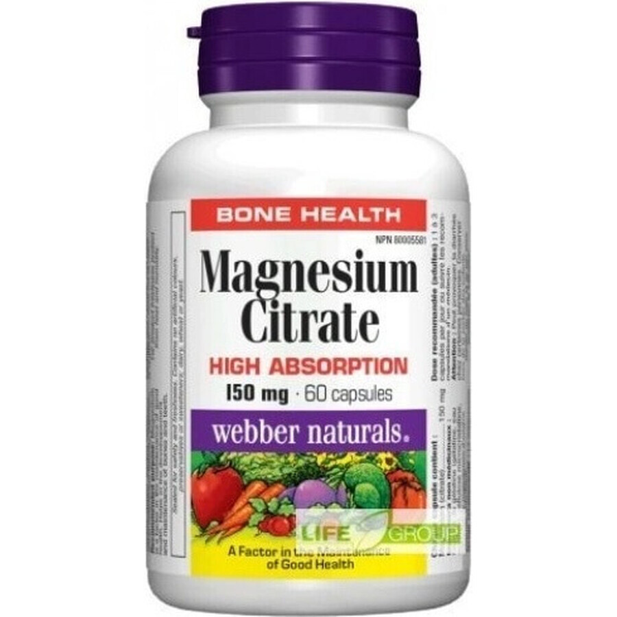 WEBBER NATURALS Magneziu 150 mg 1×60 tbl, supliment alimentar