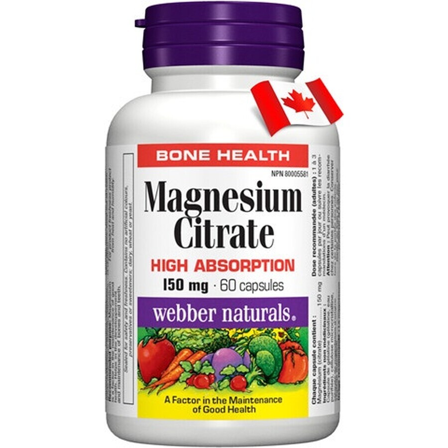WEBBER NATURALS Magneziu 150 mg 1×60 tbl, supliment alimentar