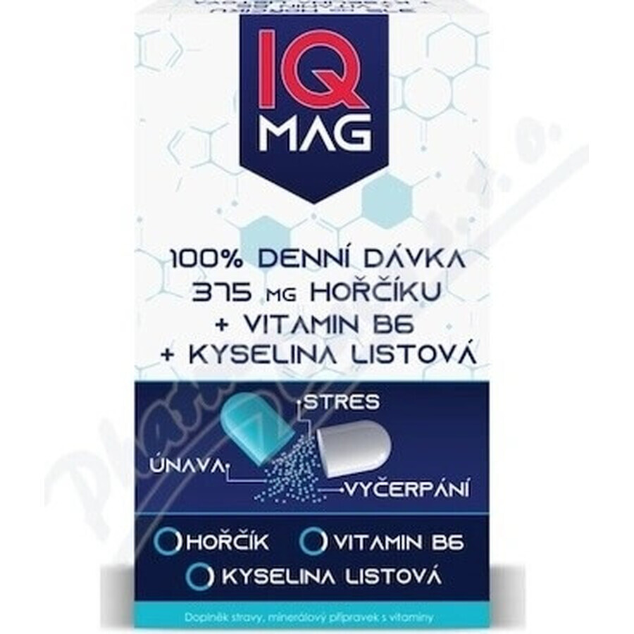 IQ MAG Magnesium 375 mg + B6 + foliumzuur 1×60 stuks, voedingssupplement