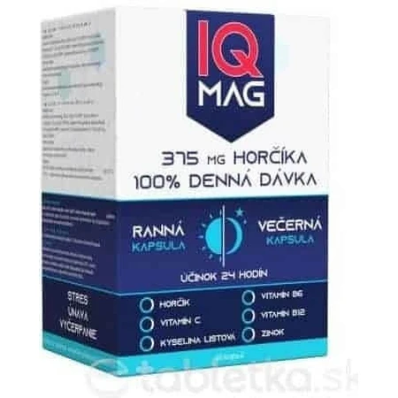 IQ MAG Magnesium 375 mg + B6 + foliumzuur 1×60 stuks, voedingssupplement