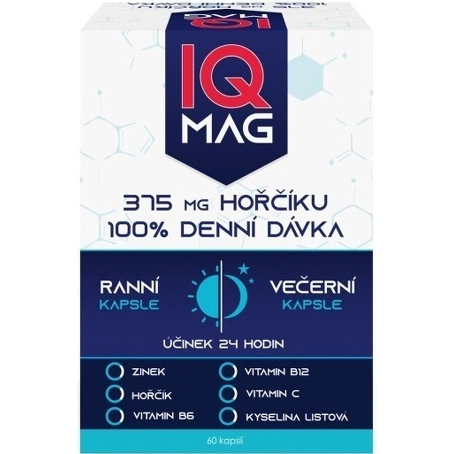 IQ MAG Magnesium 375 mg + B6 + foliumzuur 1×60 stuks, voedingssupplement