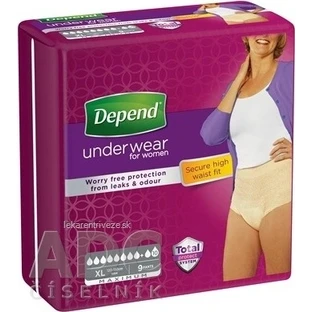 DEPEND MAXIMUM XL pour femmes 1×9 pcs, slip extensible, tour de hanches 120-105 cm