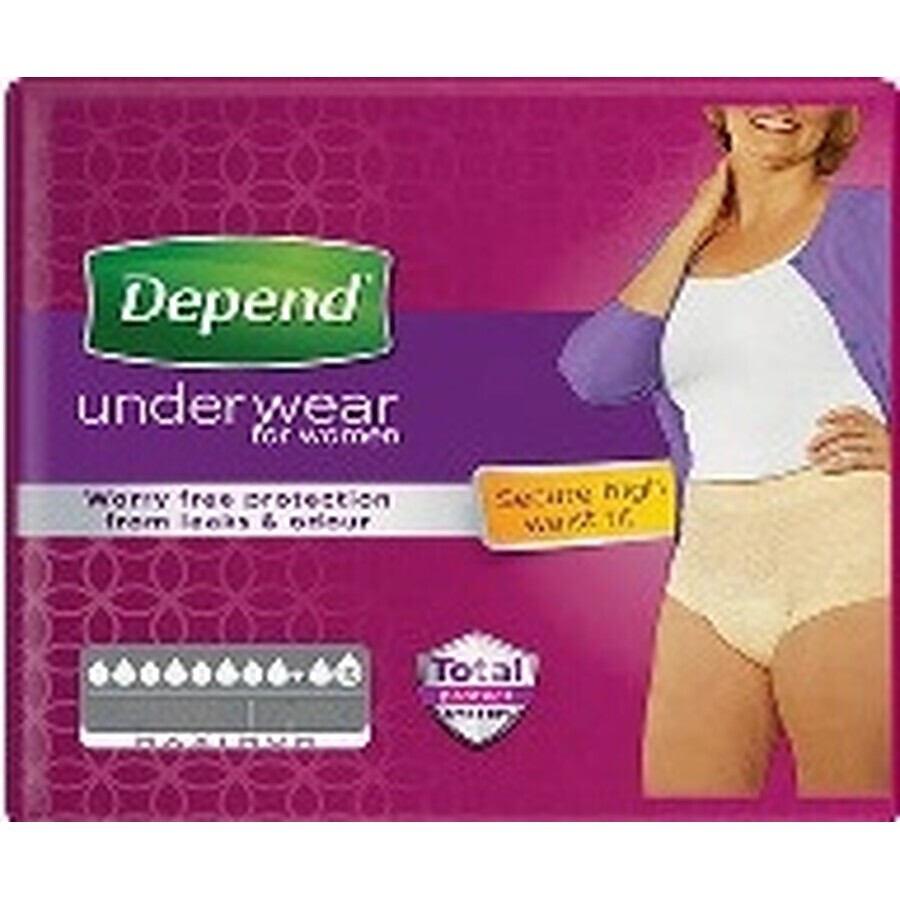 DEPEND MAXIMUM XL para mujer 1×9 unidades, calzoncillos elásticos, perímetro de cadera 120-105 cm
