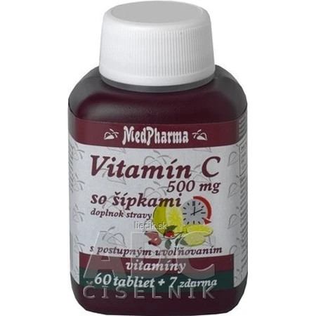 MedPharma VITAMIN C 500MG mit Pfeilen 1×37 tbl, allmähliche Freisetzung
