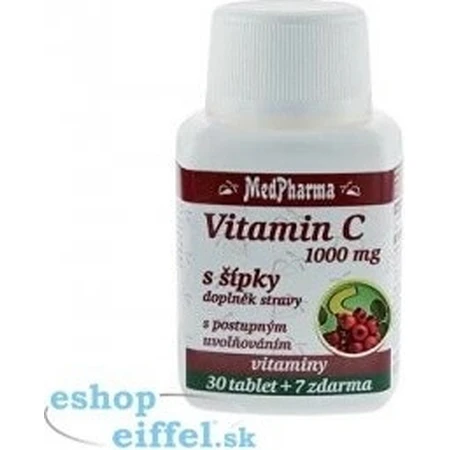 MedPharma VITAMIN C 1000 mg mit Hagebutten 1×37 tbl, schrittweise Freigabe