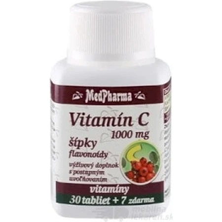 MedPharma VITAMIN C 1000 mg mit Hagebutten 1×37 tbl, schrittweise Freigabe