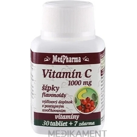 MedPharma VITAMIN C 1000 mg mit Hagebutten 1×37 tbl, schrittweise Freigabe