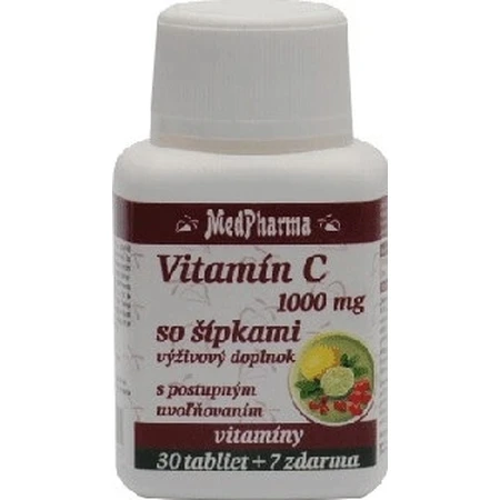 MedPharma VITAMIN C 1000 mg mit Hagebutten 1×37 tbl, schrittweise Freigabe