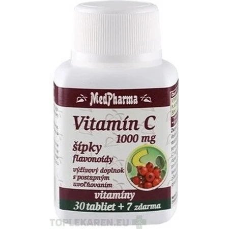 MedPharma VITAMIN C 1000 mg mit Hagebutten 1×37 tbl, schrittweise Freigabe
