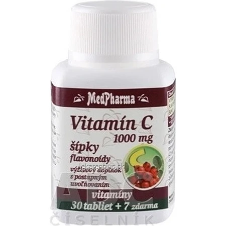 MedPharma VITAMIN C 1000 mg mit Hagebutten 1×37 tbl, schrittweise Freigabe