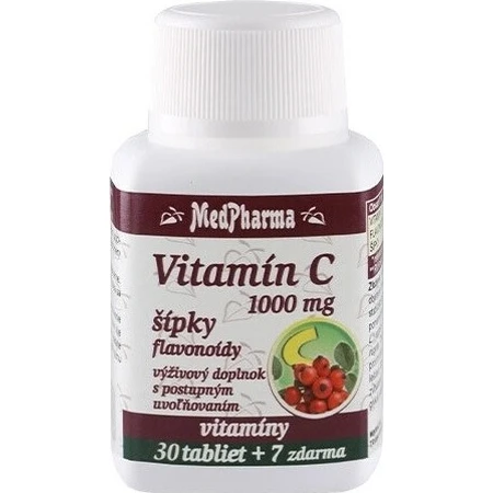 MedPharma VITAMIN C 1000 mg mit Hagebutten 1×37 tbl, schrittweise Freigabe