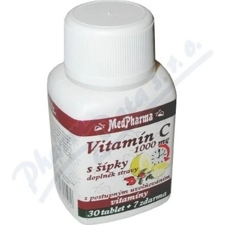 MedPharma VITAMIN C 1000 mg mit Hagebutten 1×37 tbl, schrittweise Freigabe