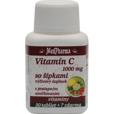 MedPharma VITAMIN C 1000 mg mit Hagebutten 1×37 tbl, schrittweise Freigabe