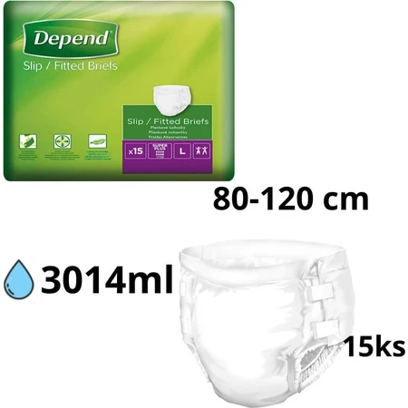 DEPEND Briefs SUPER PLUS M 1×15 Stück, atmungsaktive Windeln