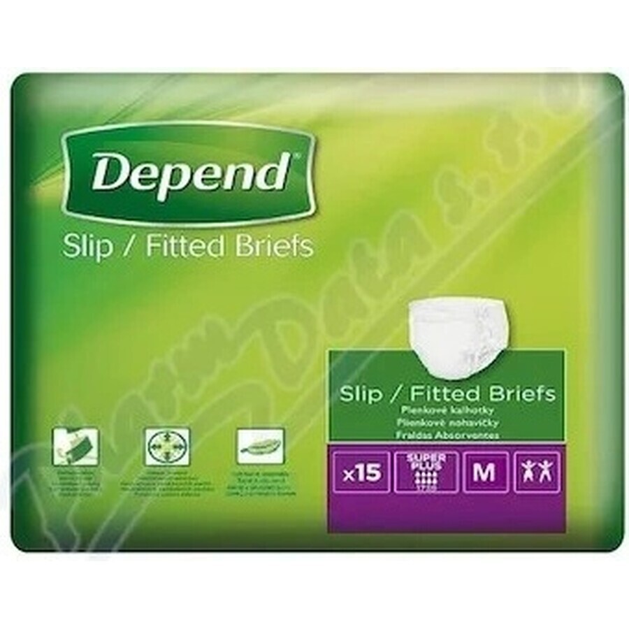 DEPEND Briefs SUPER PLUS M 1×15 pcs, breathable diapers