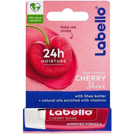 Labello CHERRY SHINE 4×8 g, baume à lèvres coloré