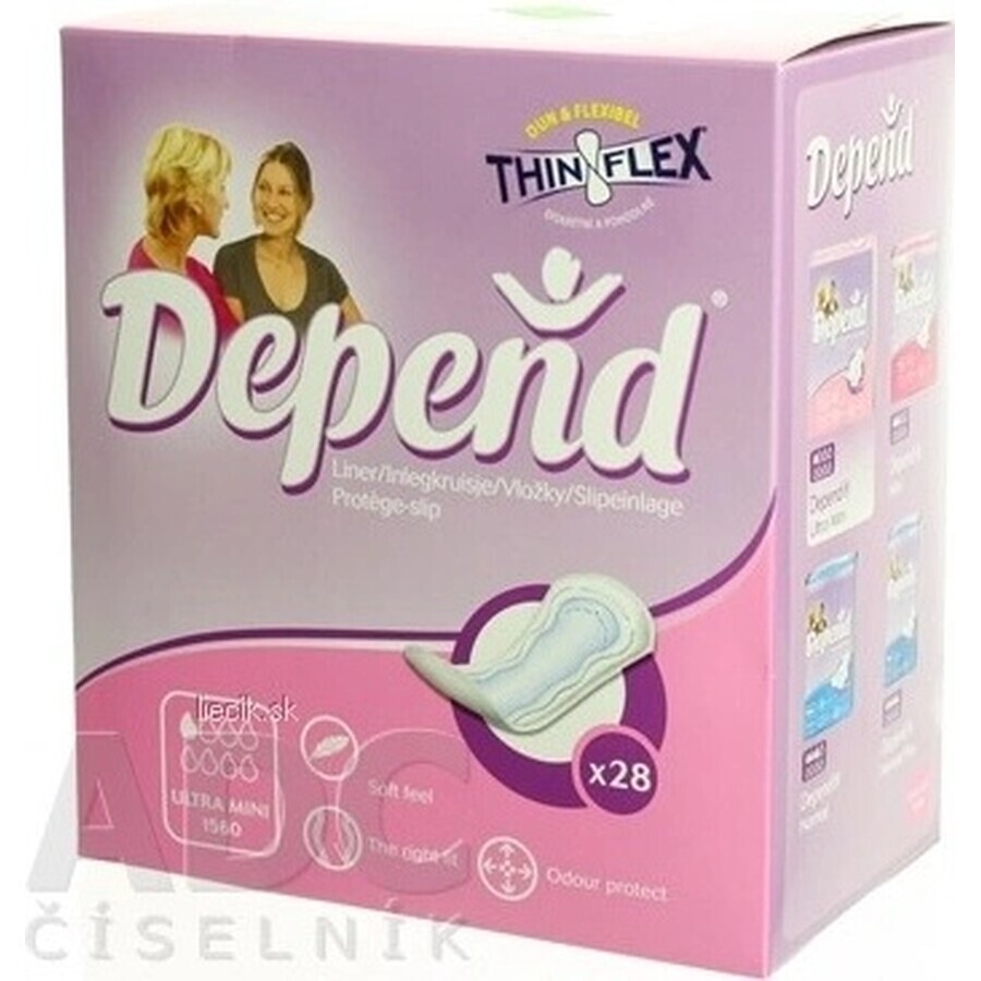 DEPEND ULTRA MINI 1×22 pcs, serviettes pour incontinence 7×19 cm