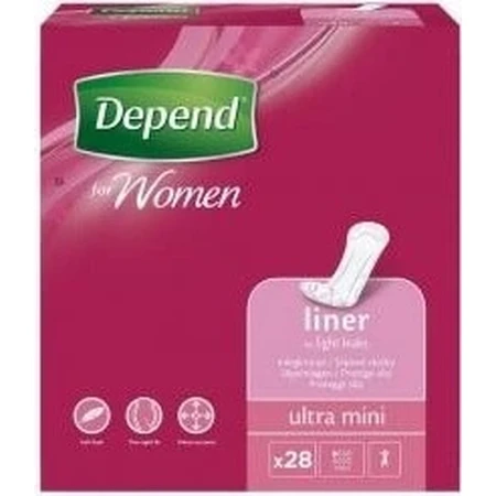 DEPEND ULTRA MINI 1×22 unidades, absorbentes para incontinencia 7×19 cm
