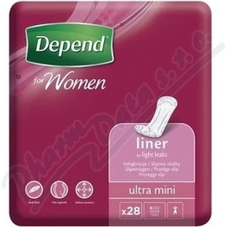 DEPEND ULTRA MINI 1×22 unidades, absorbentes para incontinencia 7×19 cm