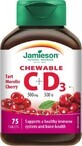 JAMIESON VITAMINS C and D3 cherries 500 mg/ 500 IU 1&#215;75 tbl, VITAMINS C and D3, cherries