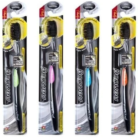 Twin Lotus Bamboo Bamboo Charcoal Toothbrush 1×1 pc, toothbrush