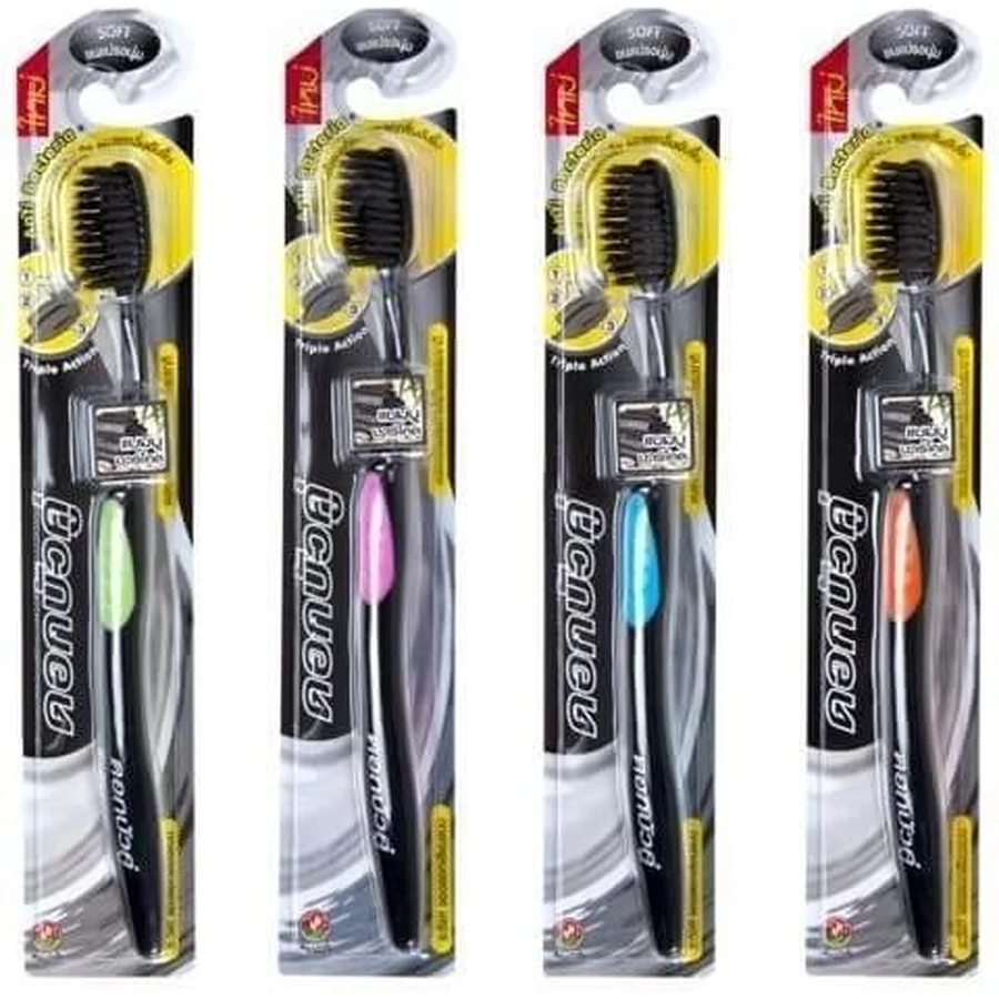 Twin Lotus Bamboo Bamboo Charcoal Toothbrush 1×1 pc, toothbrush