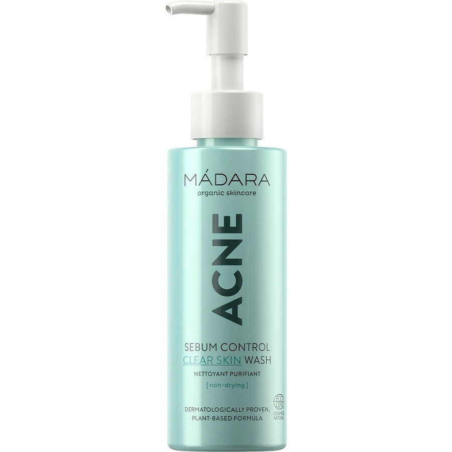 Mádara ACNE Sebum Control Clear Skin Wash Gel 1×140 ml, schiuma detergente naturale