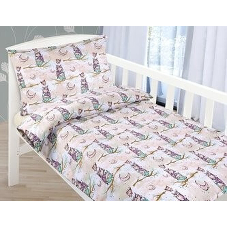 Children's bed linen AGÁTA 90/086 owl on one branch 90x135,45x60