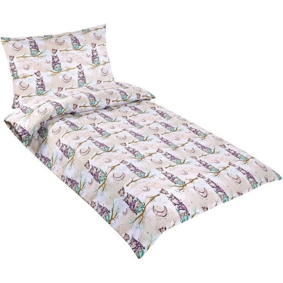 Children's bed linen AGÁTA 90/086 owl on one branch 90x135,45x60
