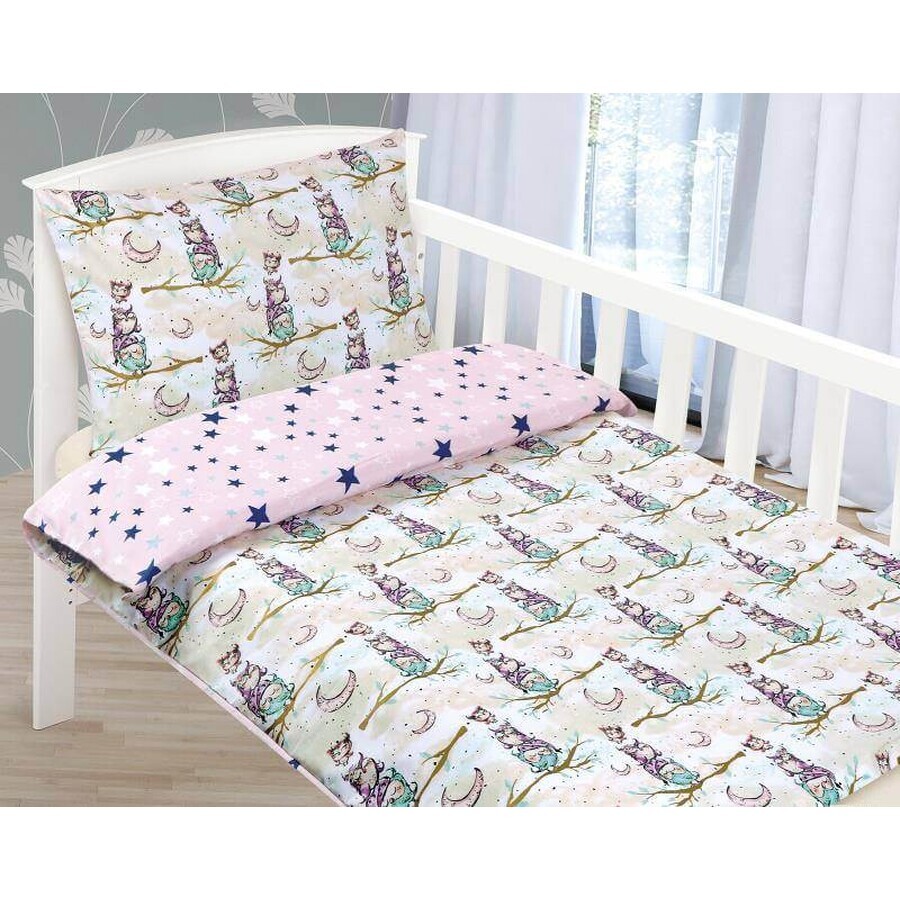 Children's bed linen AGÁTA 90/086 owl on one branch 90x135,45x60