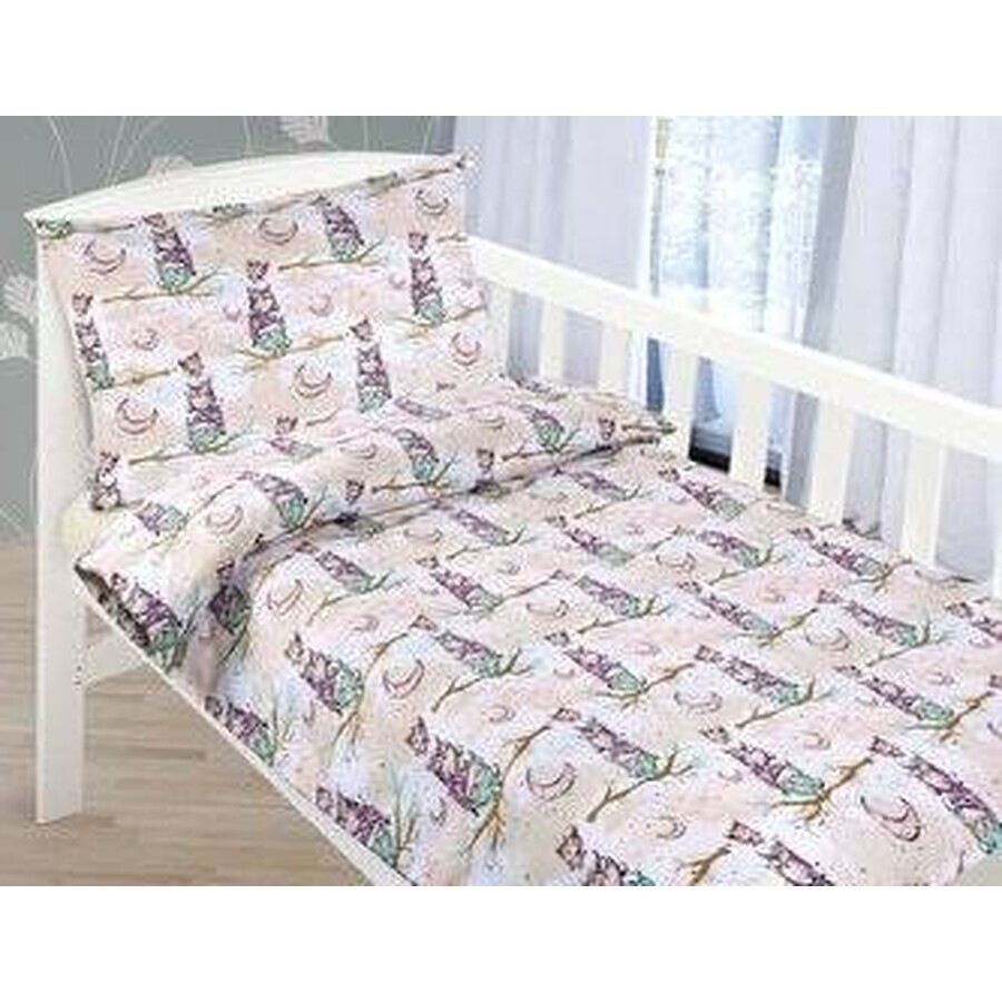 Children's bed linen AGÁTA 90/086 owl on one branch 90x135,45x60