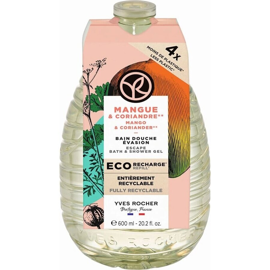 Yves Rocher Refill SG Mango & Coriander 1×600 ml, refill refill refill