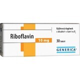 GENERICA Riboflavină 10 mg 1×30 tbl, supliment alimentar